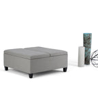 Pouf-table carré contemporain de 36 pouces de large