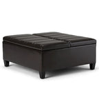 Pouf-table carré contemporain de 36 pouces de large