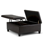 Pouf-table carré contemporain de 36 pouces de large