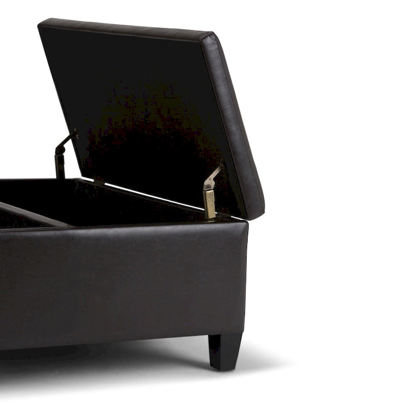 Pouf-table carré contemporain de 36 pouces de large