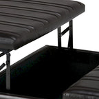 Pouf-table carré contemporain de 36 pouces de large
