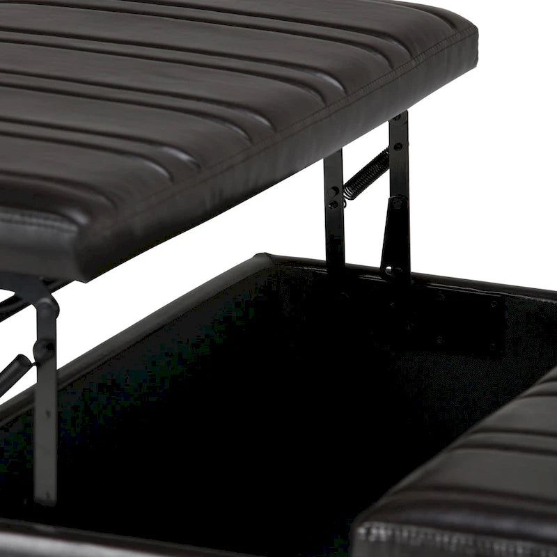 Pouf-table carré contemporain de 36 pouces de large