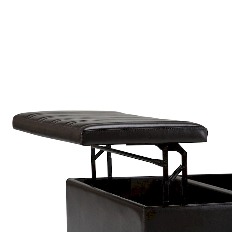 Pouf-table carré contemporain de 36 pouces de large