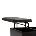Pouf-table carré contemporain de 36 pouces de large