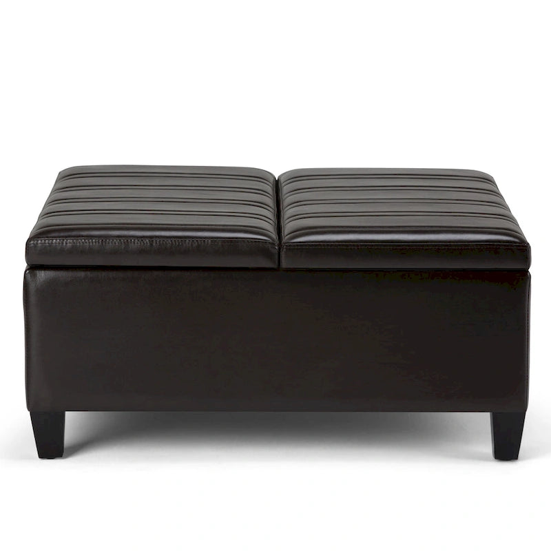 Pouf-table carré contemporain de 36 pouces de large