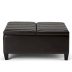 Pouf-table carré contemporain de 36 pouces de large