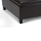 Pouf-table carré contemporain de 36 pouces de large