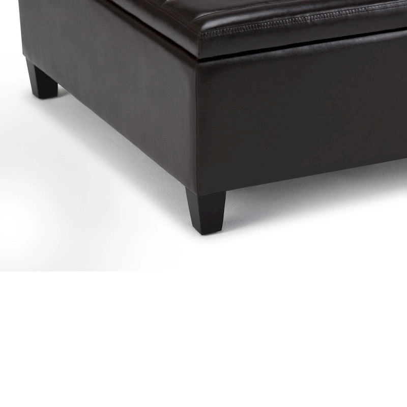 Pouf-table carré contemporain de 36 pouces de large
