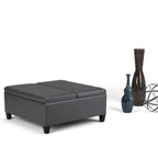 Pouf-table carré contemporain de 36 pouces de large