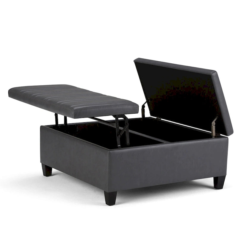 Pouf-table carré contemporain de 36 pouces de large