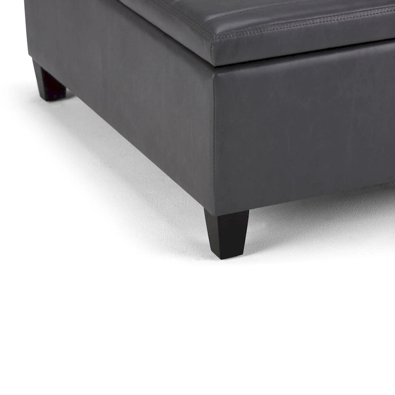 Pouf-table carré contemporain de 36 pouces de large