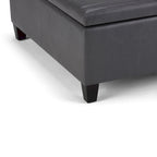 Pouf-table carré contemporain de 36 pouces de large