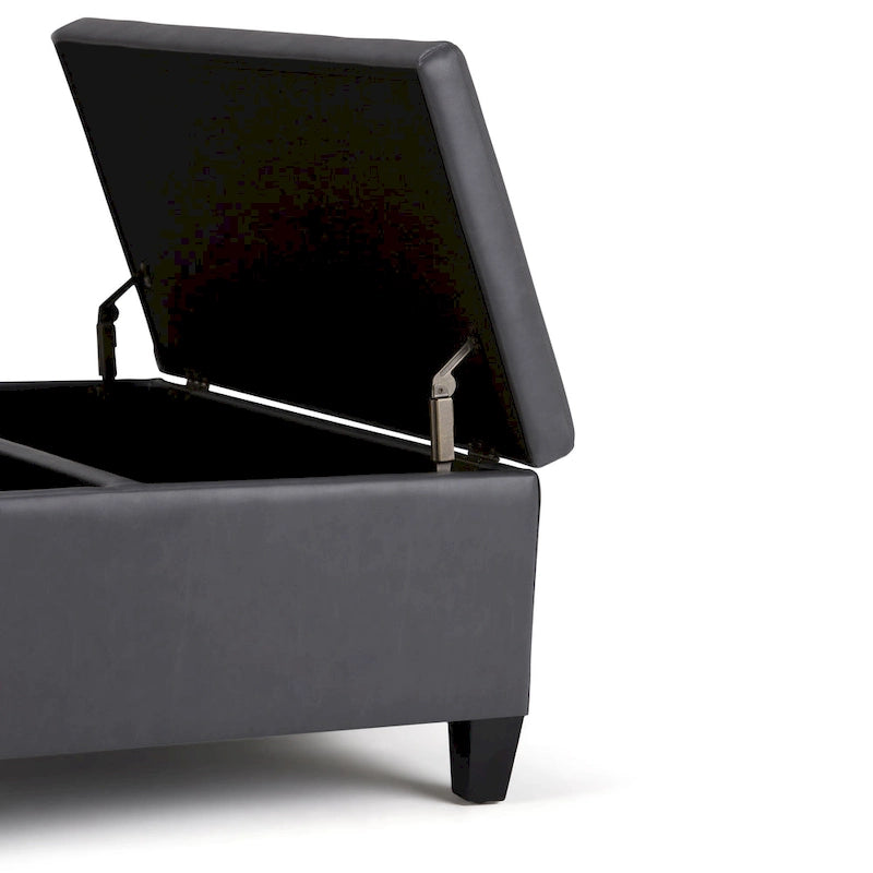 Pouf-table carré contemporain de 36 pouces de large