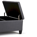 Pouf-table carré contemporain de 36 pouces de large