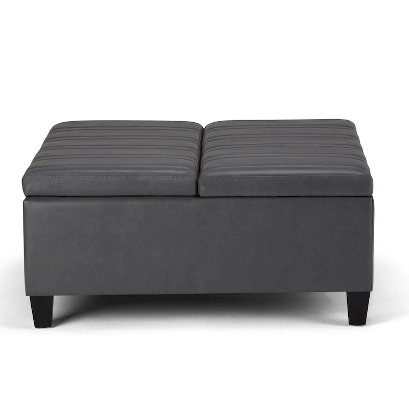 Pouf-table carré contemporain de 36 pouces de large