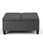 Pouf-table carré contemporain de 36 pouces de large