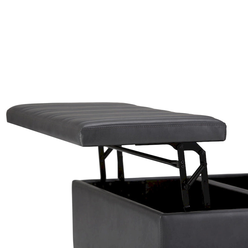 Pouf-table carré contemporain de 36 pouces de large