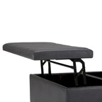 Pouf-table carré contemporain de 36 pouces de large