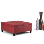 Pouf-table carré contemporain de 36 pouces de large