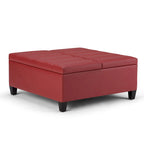 Pouf-table carré contemporain de 36 pouces de large