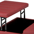 Pouf-table carré contemporain de 36 pouces de large