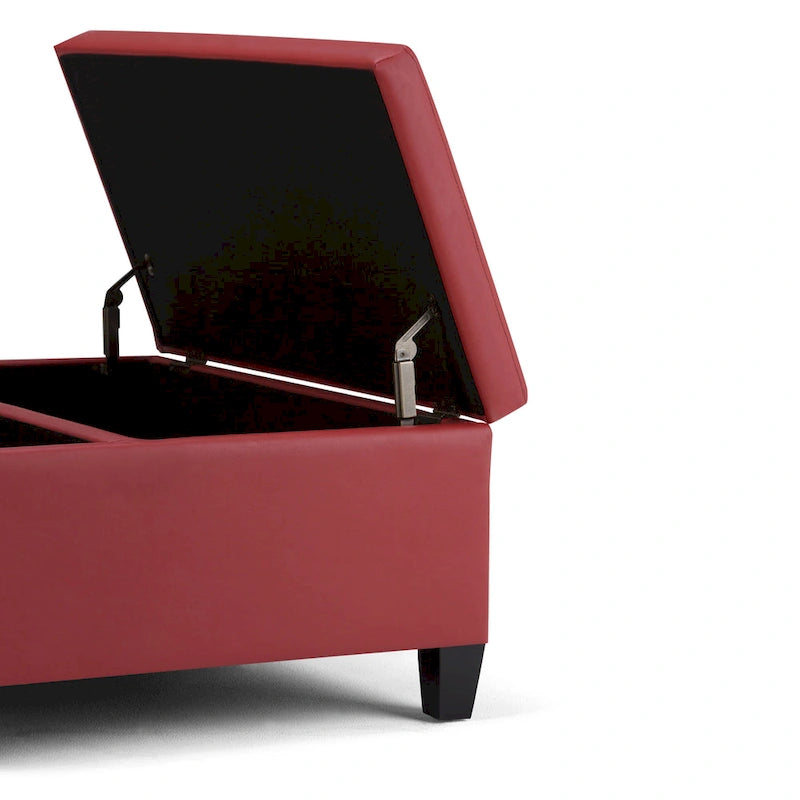 Pouf-table carré contemporain de 36 pouces de large