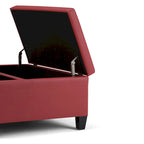 Pouf-table carré contemporain de 36 pouces de large