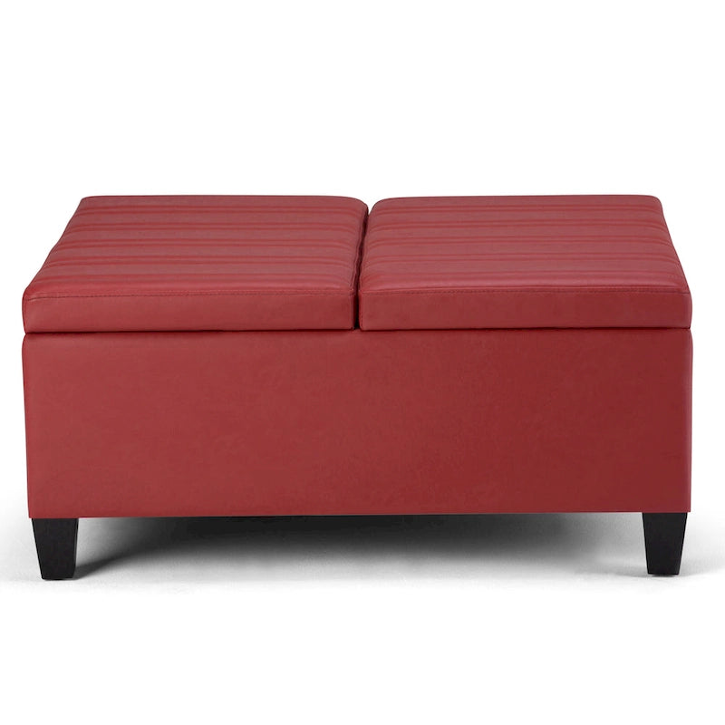 Pouf-table carré contemporain de 36 pouces de large