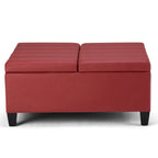 Pouf-table carré contemporain de 36 pouces de large