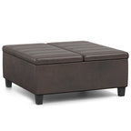 Pouf-table carré contemporain de 36 pouces de large