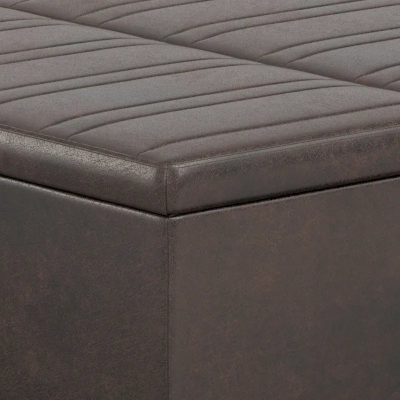 Pouf-table carré contemporain de 36 pouces de large