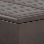 Pouf-table carré contemporain de 36 pouces de large