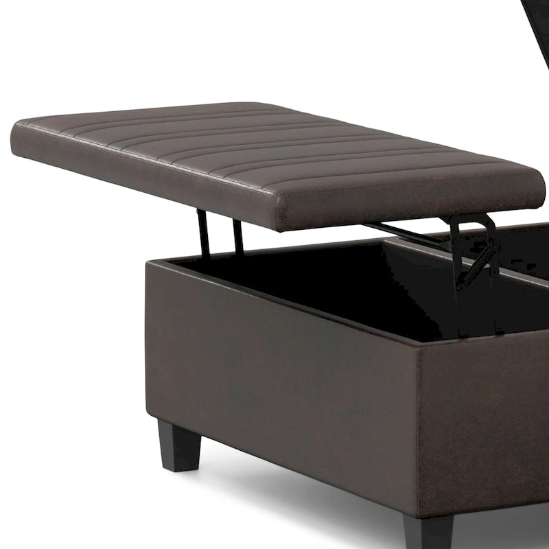 Pouf-table carré contemporain de 36 pouces de large
