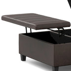 Pouf-table carré contemporain de 36 pouces de large