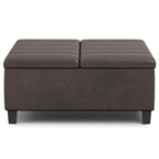Pouf-table carré contemporain de 36 pouces de large