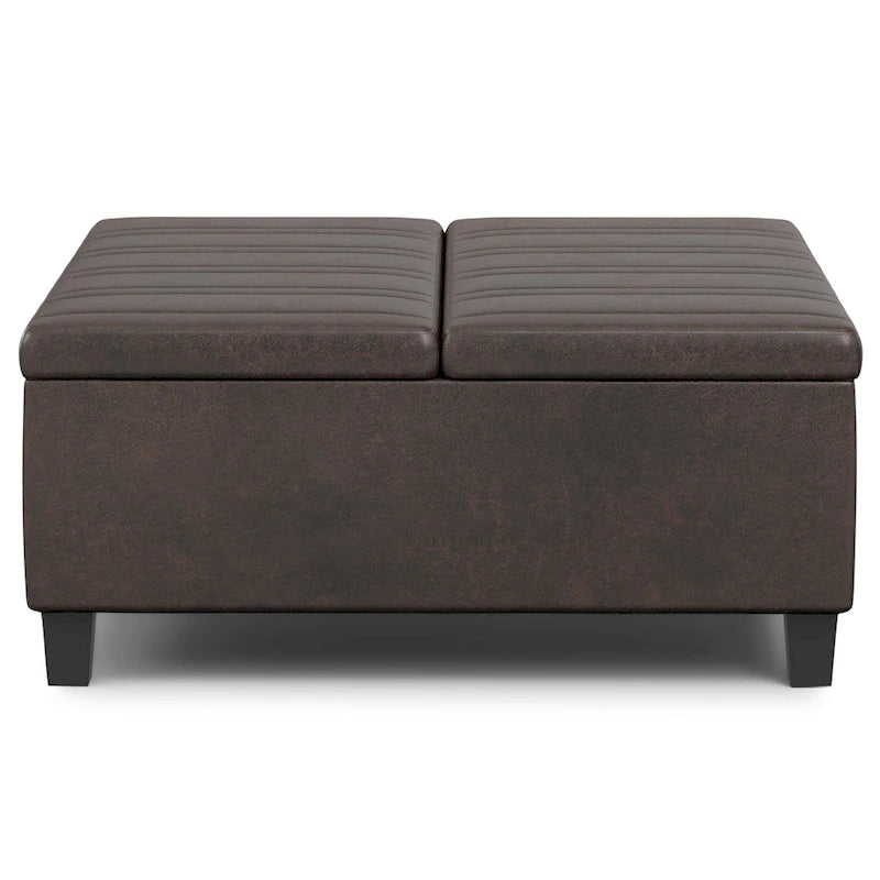 Pouf-table carré contemporain de 36 pouces de large