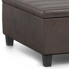 Pouf-table carré contemporain de 36 pouces de large