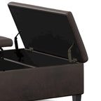 Pouf-table carré contemporain de 36 pouces de large