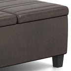 Pouf-table carré contemporain de 36 pouces de large