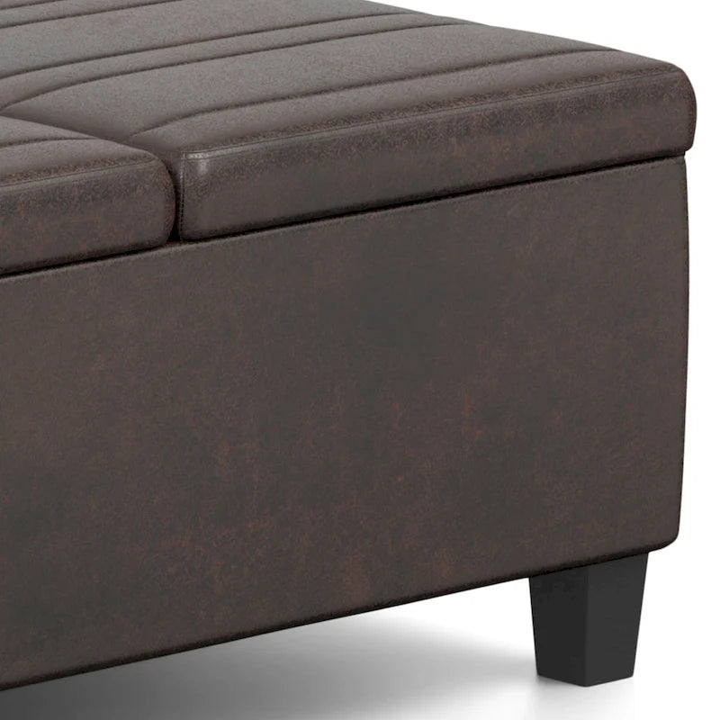 Pouf-table carré contemporain de 36 pouces de large