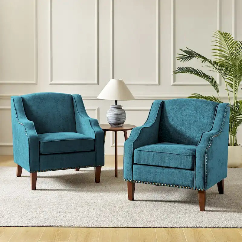 Fauteuils garnis de clous (lot de 2)