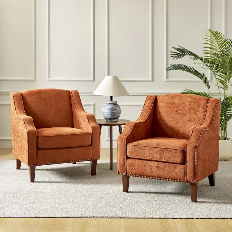 Fauteuils garnis de clous (lot de 2)