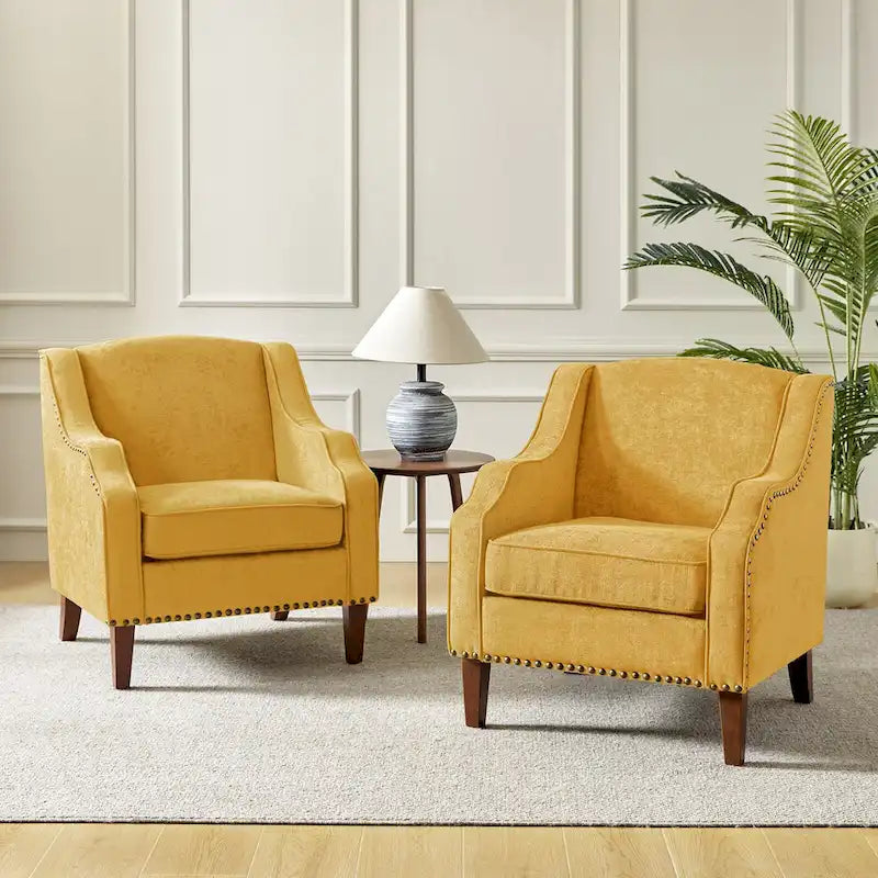 Fauteuils garnis de clous (lot de 2)