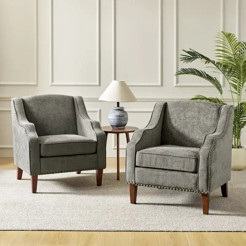 Fauteuils garnis de clous (lot de 2)