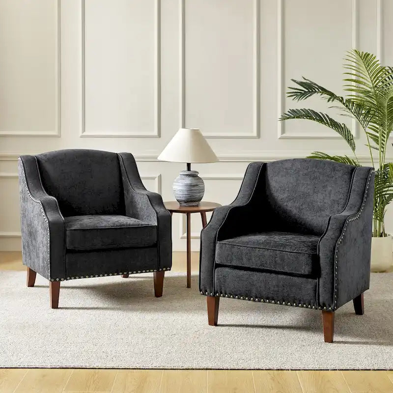 Fauteuils garnis de clous (lot de 2)