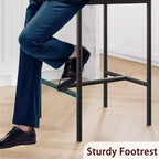 Lot de 2 tabourets de bar, tabourets de bar de cuisine avec repose-pieds, tabourets de bar en PU rembourrés, chaises de bar pour îlot de cuisine, comptoir, noir classique