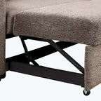 Canapé d'angle moderne réversible 3 places, avec méridienne de rangement et 2 poufs