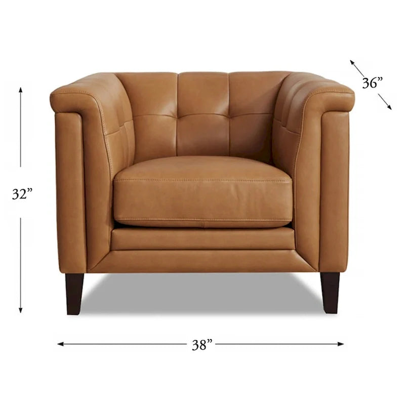 Ensemble canapé, causeuse et fauteuil en cuir pleine fleur Hydeline Arvo avec plumes, mousse à mémoire de forme et ressorts