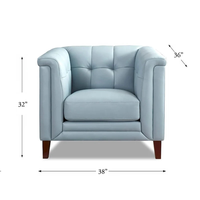 Ensemble canapé, causeuse et fauteuil en cuir pleine fleur Hydeline Arvo avec plumes, mousse à mémoire de forme et ressorts