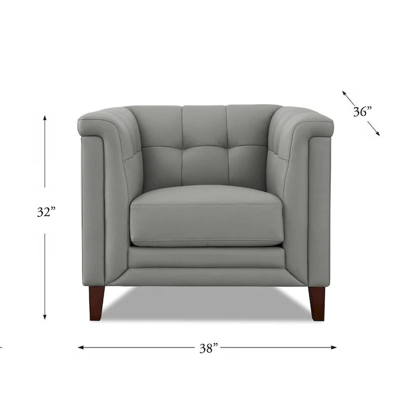Ensemble canapé, causeuse et fauteuil en cuir pleine fleur Hydeline Arvo avec plumes, mousse à mémoire de forme et ressorts